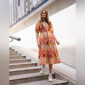 ba&sh Anissa Cotton Printed Midi Dress